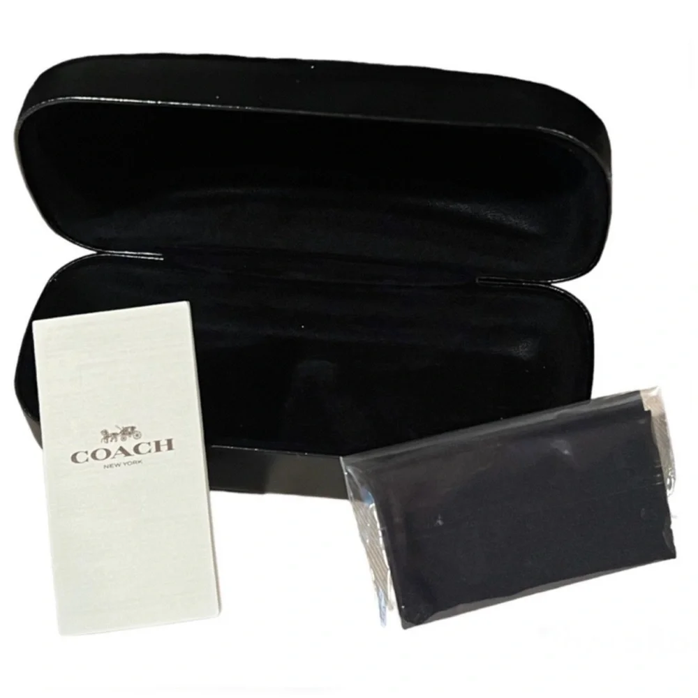 Coach Black Eyeglass Case hard shell clam case
